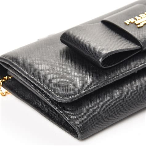 prada saffiano bow|Large Saffiano leather wallet with bow .